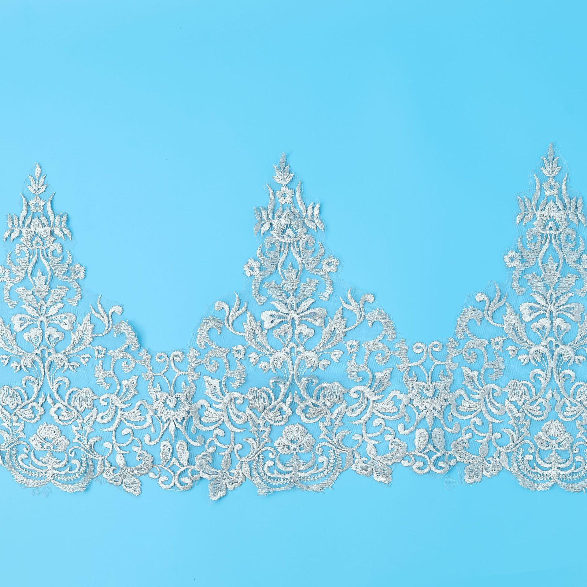 

Горячий Бриллиант Плоское Вышитое Кружево Детская Одежда, Фата для Свадебного Платья Юбка Одежда Декоративные Аксессуары 26 см gray/bead piece