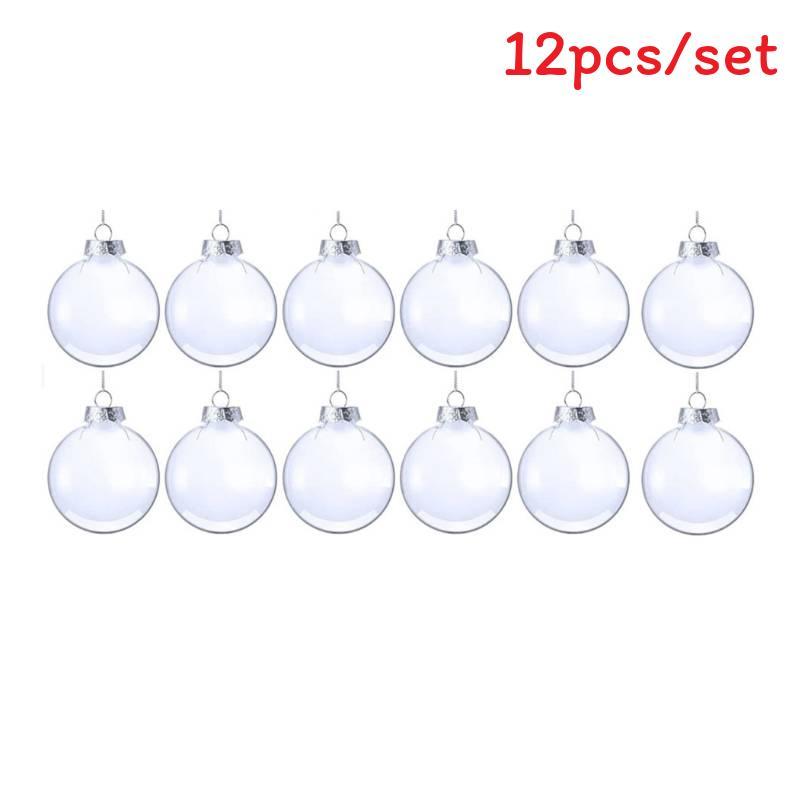 Decoration Christmas 12pcs Transparent Plastic Ball Festival Pendant Decoration