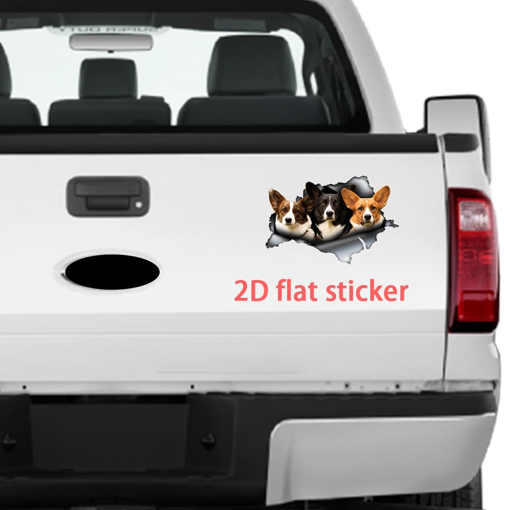 1PC 2D Flat Stickers Welsh Corgi Animal Car Stickers  Wall Stickers Refrigerator Luggage  Laptop Toilet Stickers