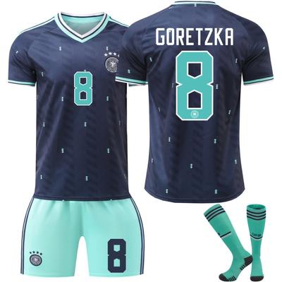 2026 FIFA Mistrovství světa Německo Venkovní #8 GORETZKA Sportovní tréninkový dresový set se socks Dospívající Děti Dospělí Vlastní jméno Fotbalové soupravy