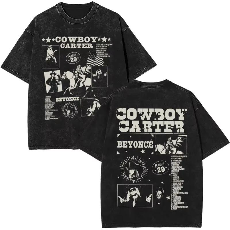 

Singer Beyonce Pop Music Album Logo Tshirt Cowboy Carter T Shirts Unisex Women Vintage Oversized Tee Shirt Casual Cotton Tshirts 2XL