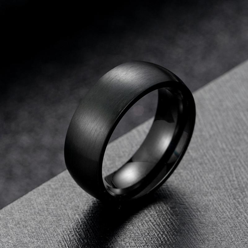 Classic Men Stainless Steel Rings Black Solid Simple Vintage Rings For Men Wedding Bands Christmas Party Jewelry Gift