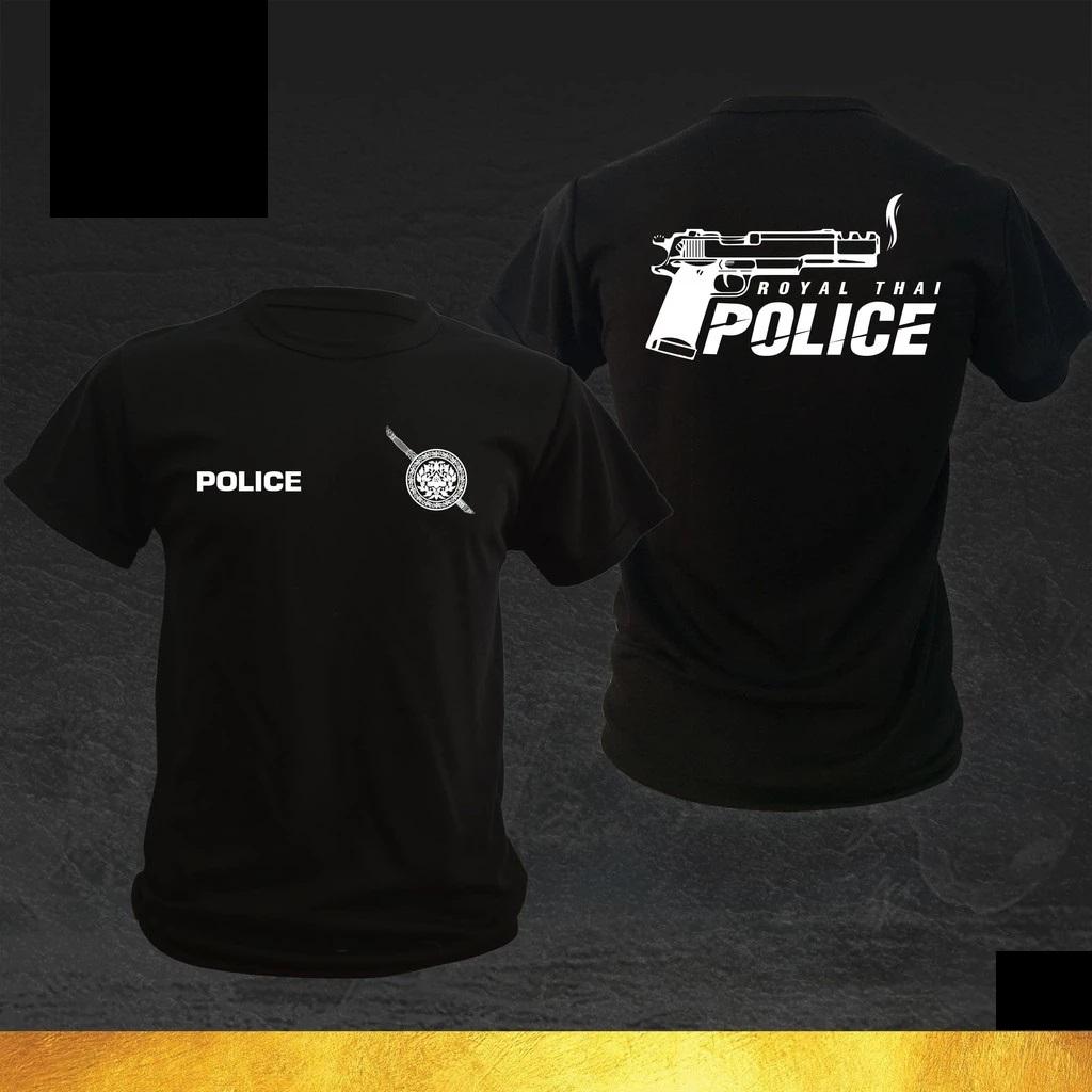 Tričko s logem thajské královské policie, thajské tílko s výstřihem do O, kulatým výstřihem a krátkým rukávem, potisk s pistolí, rychleschnoucí, národní uniforma pro muže a ženy, unisex
