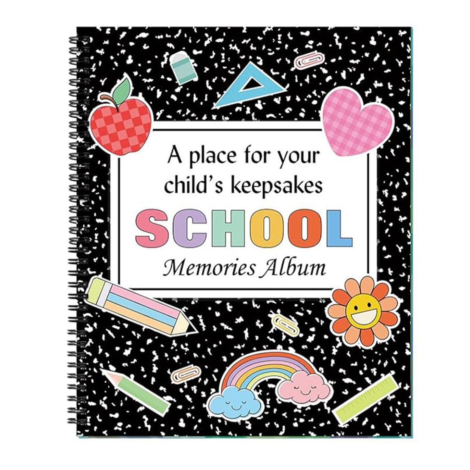 

Children School Memory Album Photo Storage Book for Kids Artwork Collection Keepsake Organizer with Protective Sleeves and Durable Cover One Size