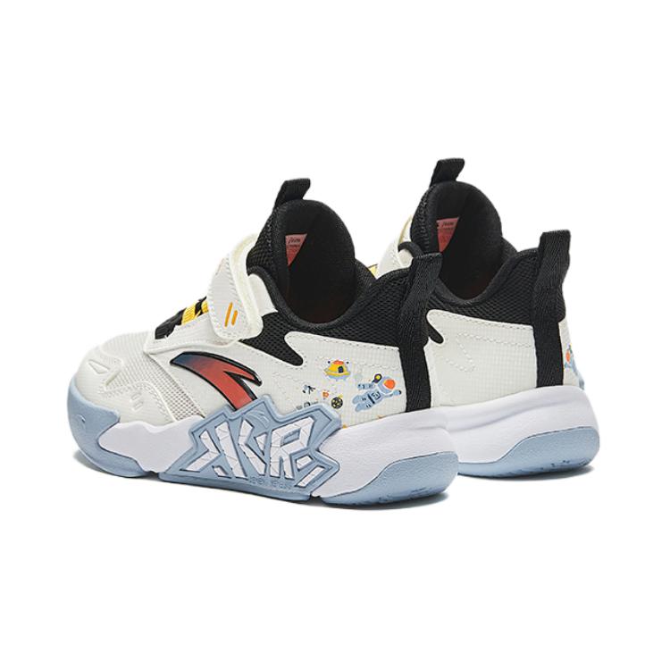 Anta Kids Comfortable Versatile Non-Slip Wear-Resistant Breathable Low-Top Basketball Shoes Kids sneaker White Black A12439902-2
