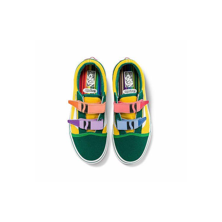 Vans Crayola X  Old Skool Casual Low Top Kids Sneakers Kids Sneakers Green Yellow VN0A5EDZARR