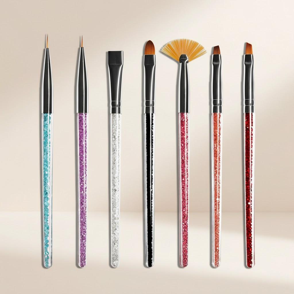 

7Pcs Professional Nail Art Brush Set Manicure Brushes Acrylic Paint UV Gel Polish Lining Pen for Nail Design