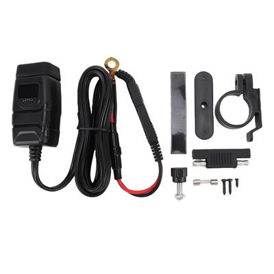 Motorcycle Phone Charger USB Type C Rain Proof Fast Charging Motorcycle Handlebar Charger with Voltmeter and Switch for