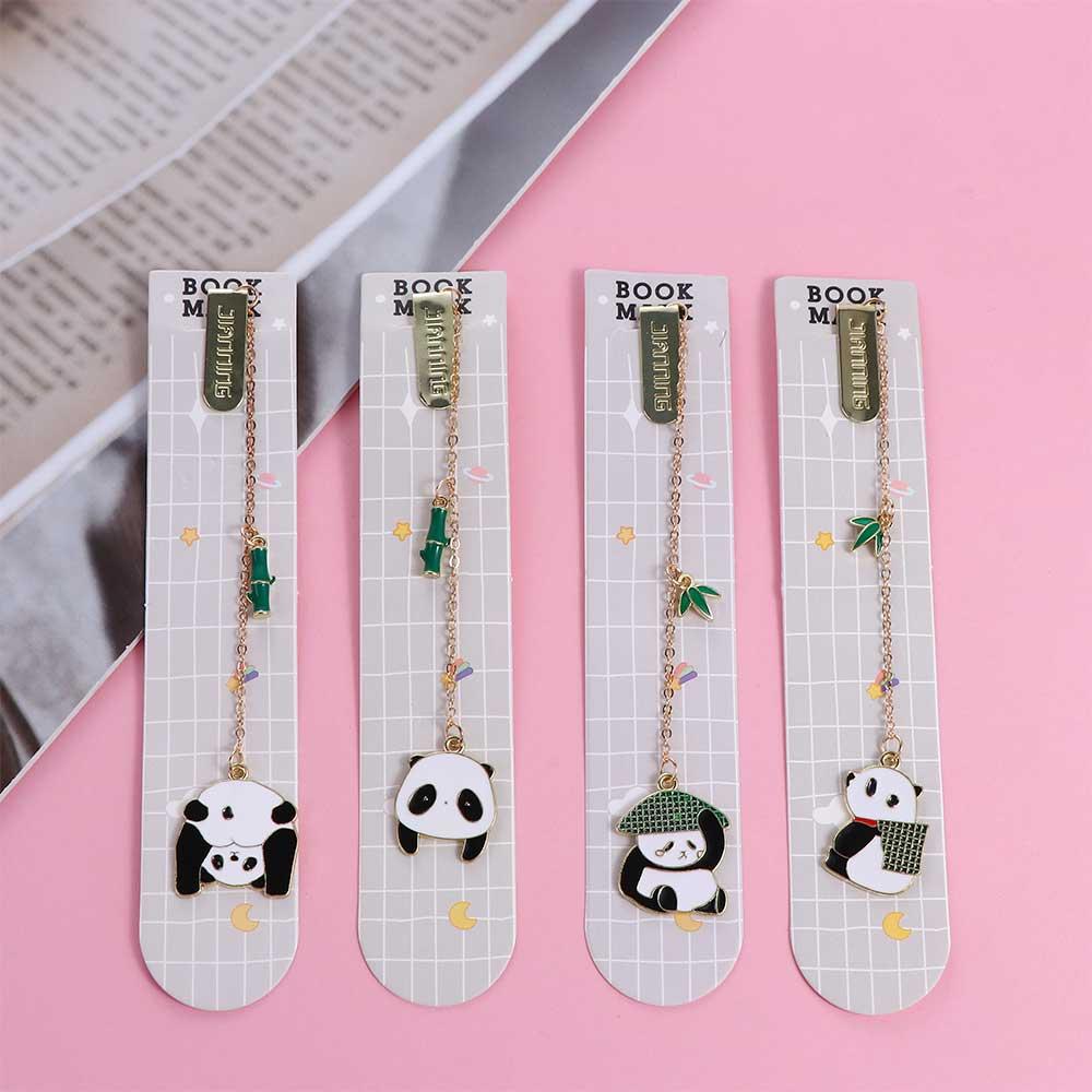 Stránky pro čtenáře Studentská čtenářská záložka Přívěsek panda Kancelářská sponka Kovová záložka Záložka panda