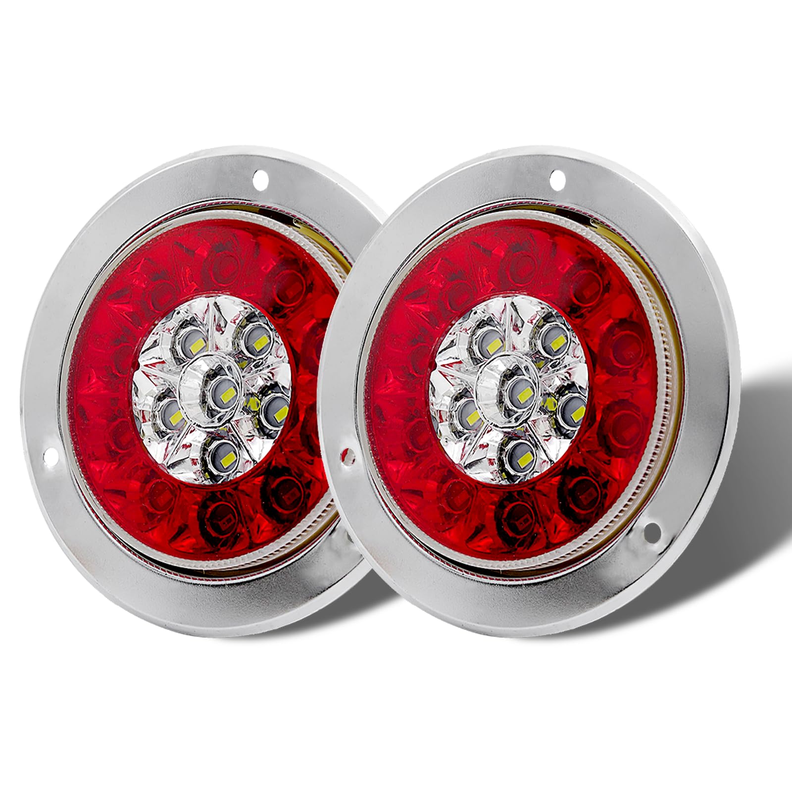 

Ygmylandbb Светодиодный задний фонарь для грузовика Задний фонарь прицепа 24В (Тормоз, Маленький и Задний Plated ring красный