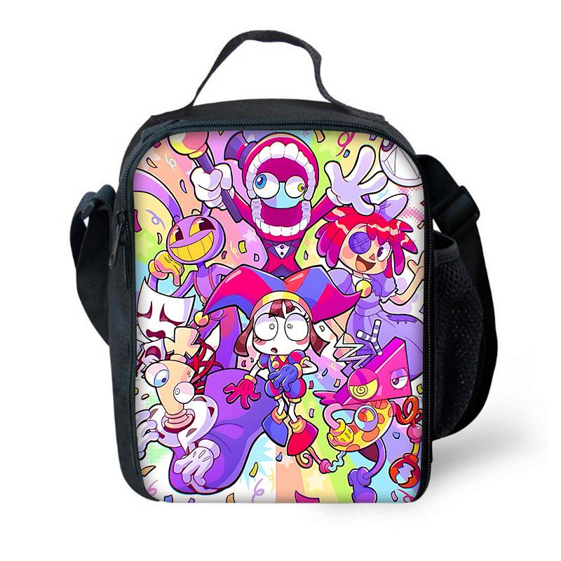 Cartoon A-Amazings Digitals Circus Kinder Schulrucksack Mit Brotdosen, Federmäppchen, Schultaschen Für Jungen Mädchen Bestes Geschenk