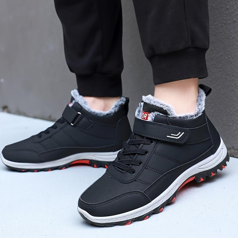 Men's Thickened Winter Snow Boots Fleece Lined Ankle High Non Slip Outdoor Hiking Daily Wear Cold Weather Athletic Durable Shoes Sizes 39-46