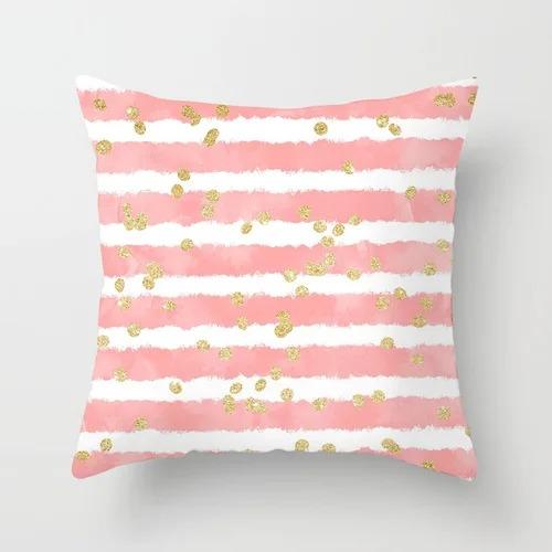 Pink Marble Geometric Series Pillowcase Home Fabric Craft Sofa Back Cushion Cushion Cover Living Room Pillow