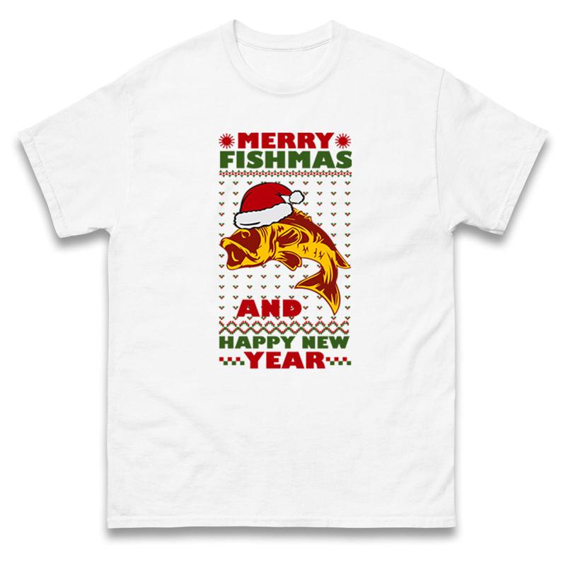 Merry Fishmas And Happy New Year Christmas T Shirt Celebration Xmas