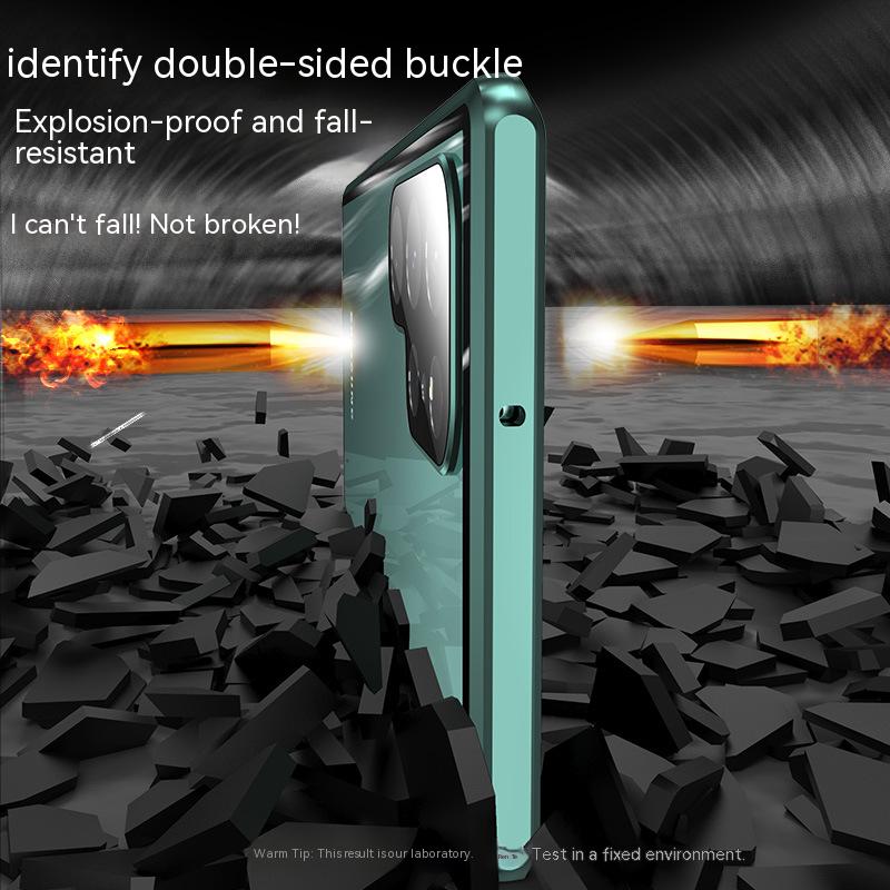 For Samsung Galaxy S23 S22 Ultra/iphone 15 14 13 12 Pro Max Case Magnetic Wireless Charge 360°Metal Alloy Full Surround Screen Glass Protection Cover