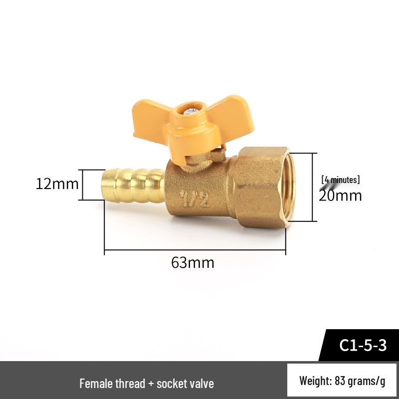 Brass Pagoda Nozzle Ball Valve with Internal/External Thread and Long/Butterfly Handle for Water Pipe Connection.