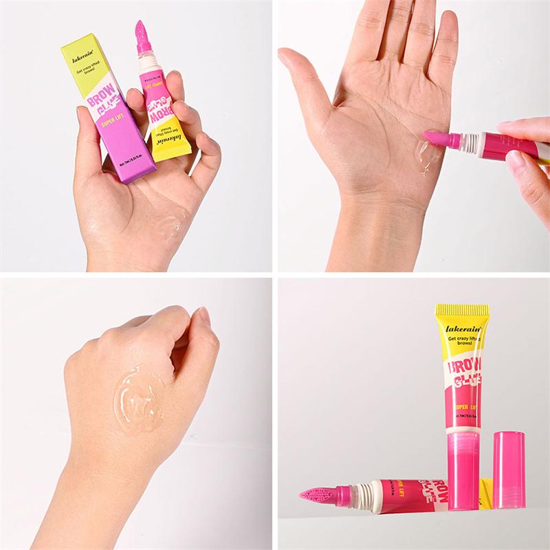 Super Lift Brow Crazy Lifed Brows Colla Gel per Laminazione Sopracciglia Tenuta Forte a Lunga Durata & Pettine Styling Integrato Cosmetici Trasparenti per Sopracciglia