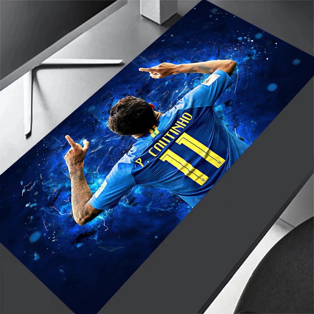 Brazilian Football Player Celebration Large Mouse Pad Office Mouse Mats Ultra-Long Desk Mat Non-Slip Rubber Bottom