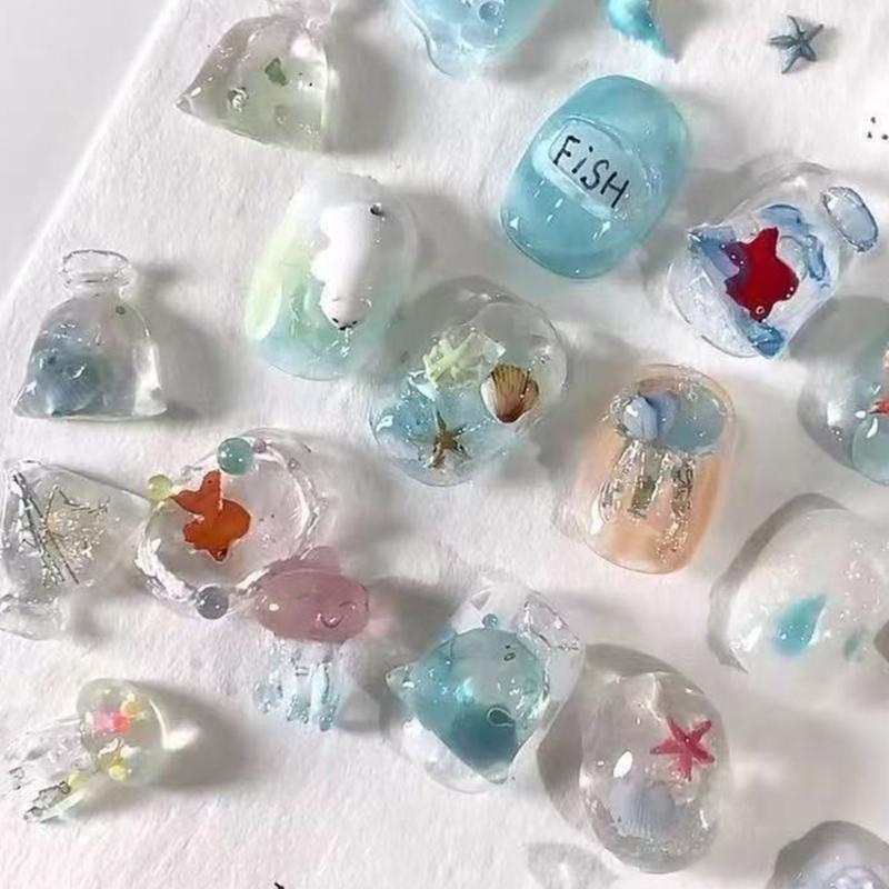 Nail Art Moulds Silicone Template Nail Designing Tool Ocean Series Silicone Handmade Molds for Manicure Creation