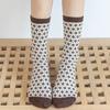 5 Pairs Women Winter Socks Fashion Thickened Warm Socks Retro Grid Middle Tube Girls Socks