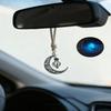 Luminous Hollow Moon Car Pendant Elegant Crescent Hanging Ornament for Rearview Mirror Decor