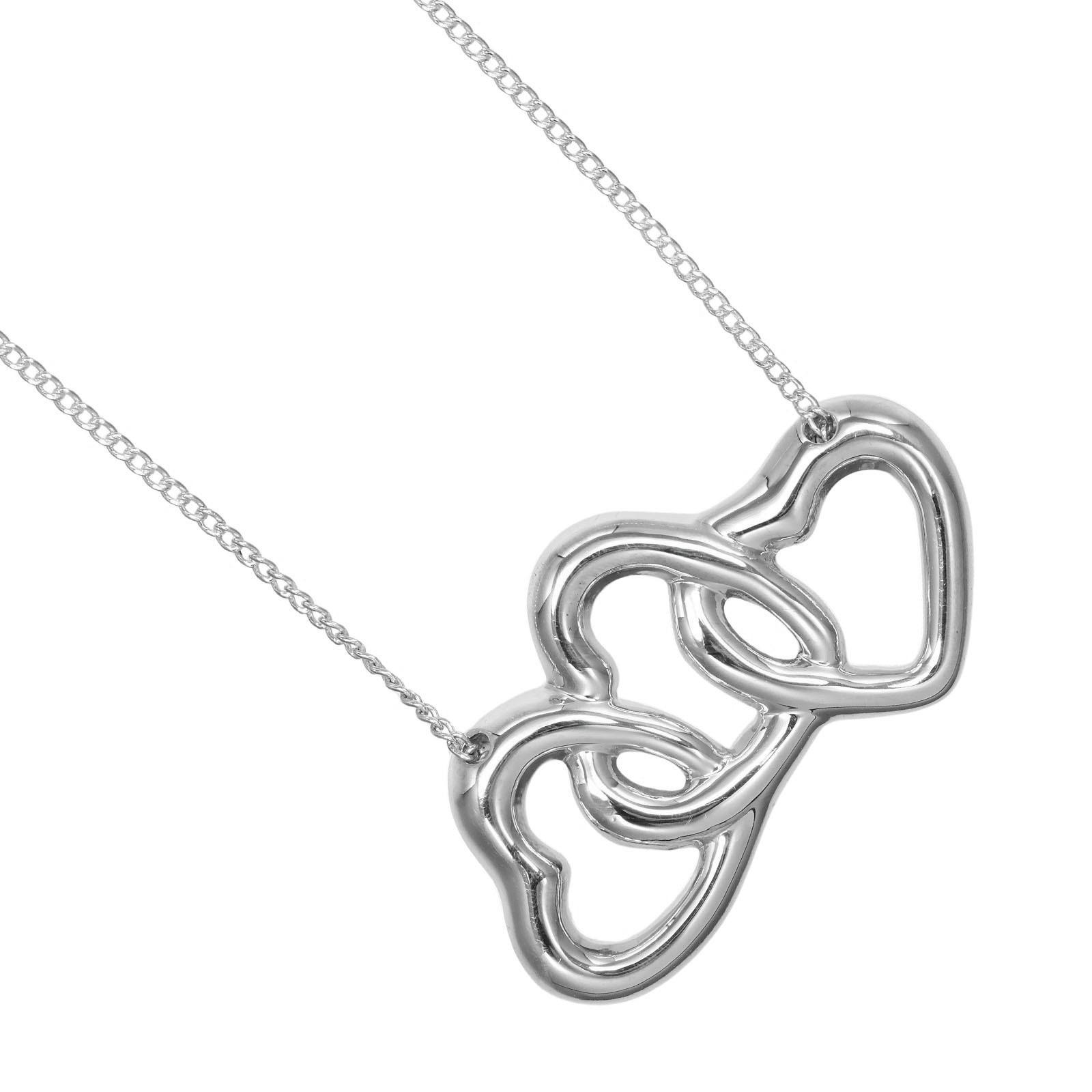 

TIFFANY&Co. Triple heart Necklace Silver925 4g Women Used