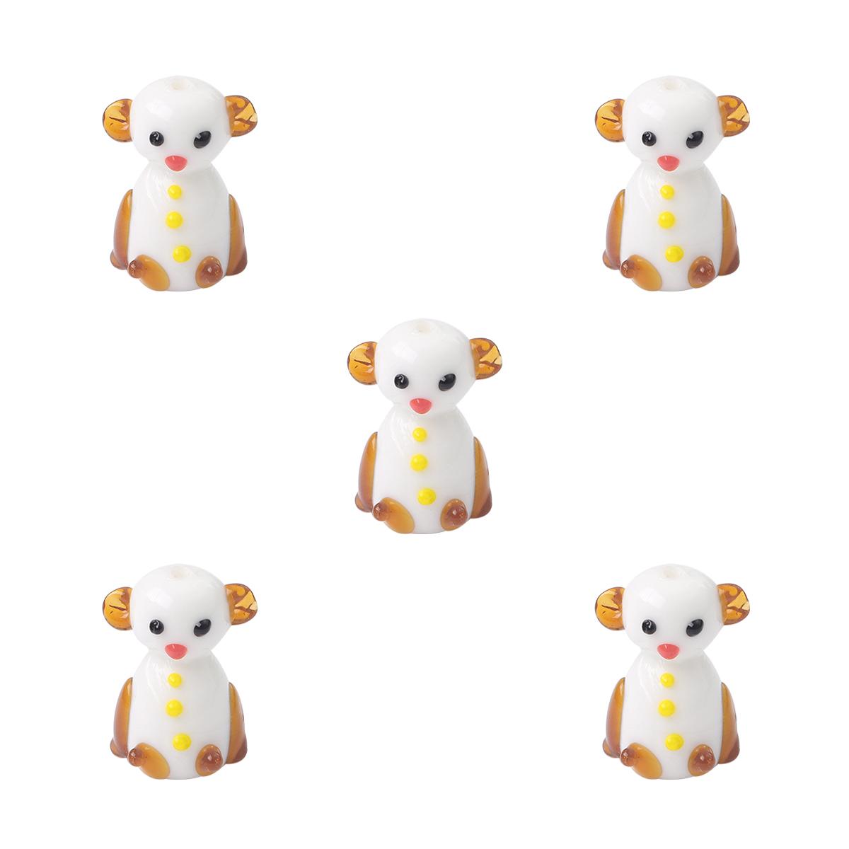 

1 шт., ручная роспись, глазурованные бусины в виде медведя, стеклянная подвеска для DIY, ожерелье, браслет, серьги, изготовление ювелирных изделий, аксессуары для рукоделия коричневый