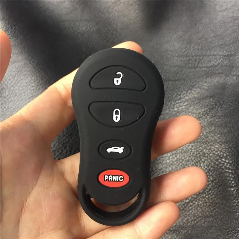 ZAD silicone car key case cover protector holder shell set for Chrysler Sebring for Jeep Liberty for Dodge 4 buttons key skin