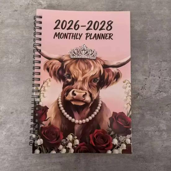 2026-2028 Månedlig Planlegger 3-års Planlegger Bok Jan. 2026 - Des. 2028 36-måneders kalender med tvillingtrådbinding for skolearbeid