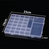 Transparent Bead Storage Box with 28 Fixed Compartments for Nail Art - High Clarity PP Material