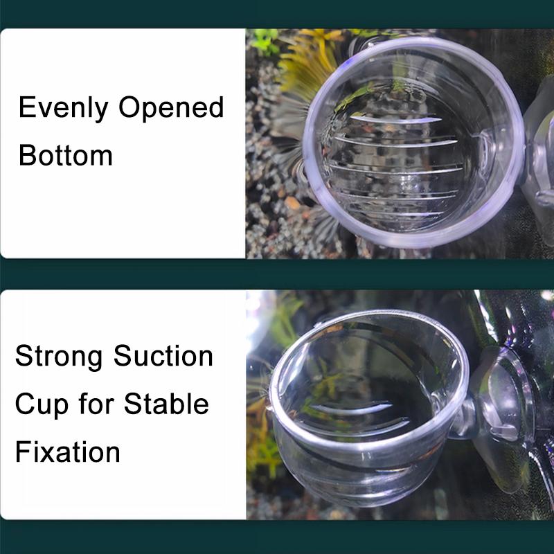 Aquarium Decoration Plant Cup Pot Acrylic Fish Tank Aquatic Plant Grow With Suction Holder Bloodworm Feeder Feeding Cup Accesory