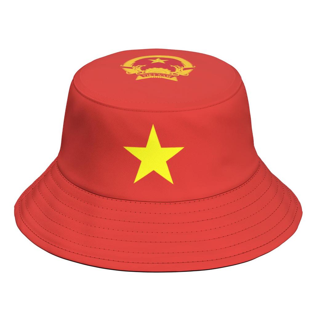 Viet Nam Custom Made Name badge Team Logo Bucket Cap Vnm Country Travel Vietnam Nation Vietnamese Flag Photo Fisherman Hats
