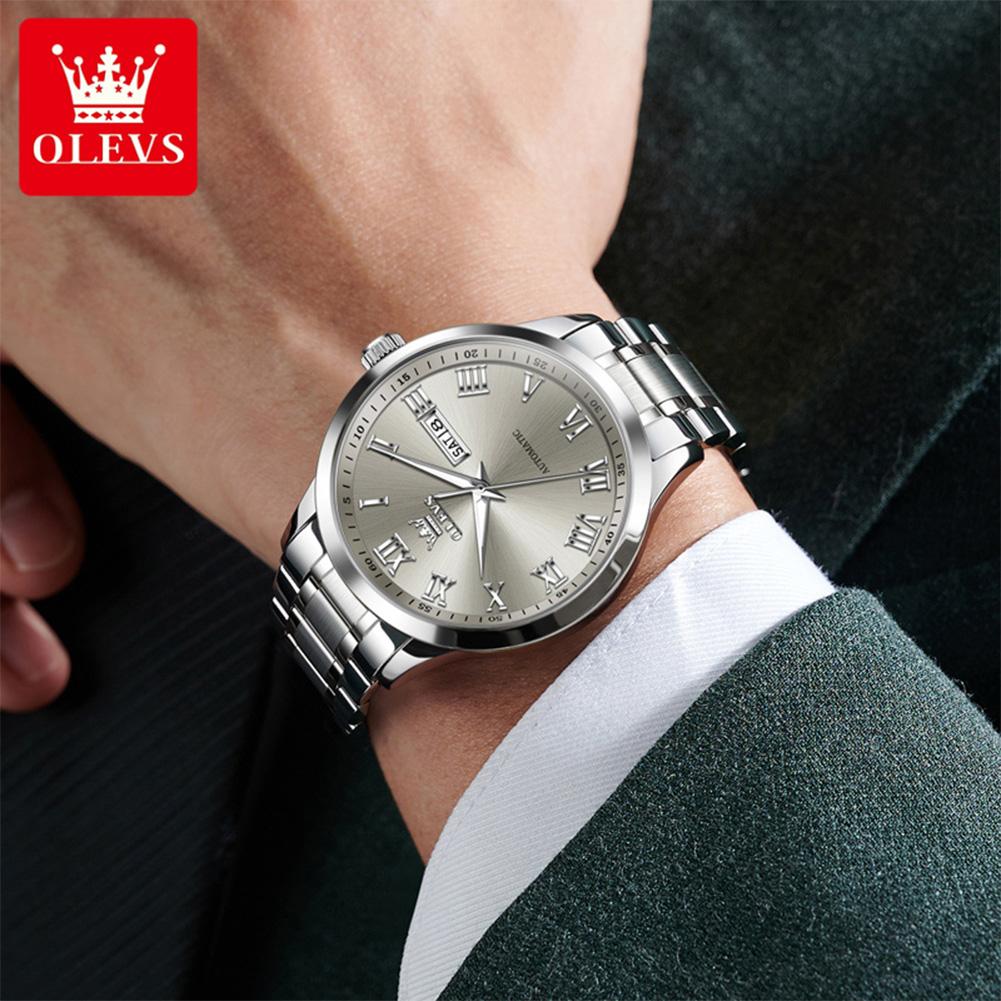OLEVS Automatic Mechancial Watch for Men Luxury Brand Date Waterproof Men's Wristwatches Rome Time Fashion Man Watch