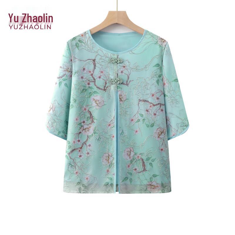YUZHAOLIN Women s Floral Chinese Style Tunic 5XL