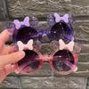 Crystal Bow Kids' Cartoon Sunglasses - Cute, Trendy, and Fashionable Sun Protection for Girls