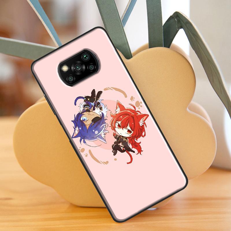 Kaeya and Diluc Genshin Impact Case For Xiaomi Mi 11 Lite 9T 10T 11T Pro POCO X3 Pro X3 GT F1 F2 F3 M4 M3 Pro Case Cover