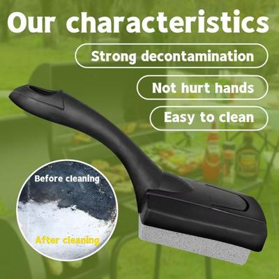 Piatră de Curățat Grătarul BBQ Mâner Ergonomic Decontaminare Puternică Carbură Curățător Reziduuri Alimentare Burete de Curățat Grătarul