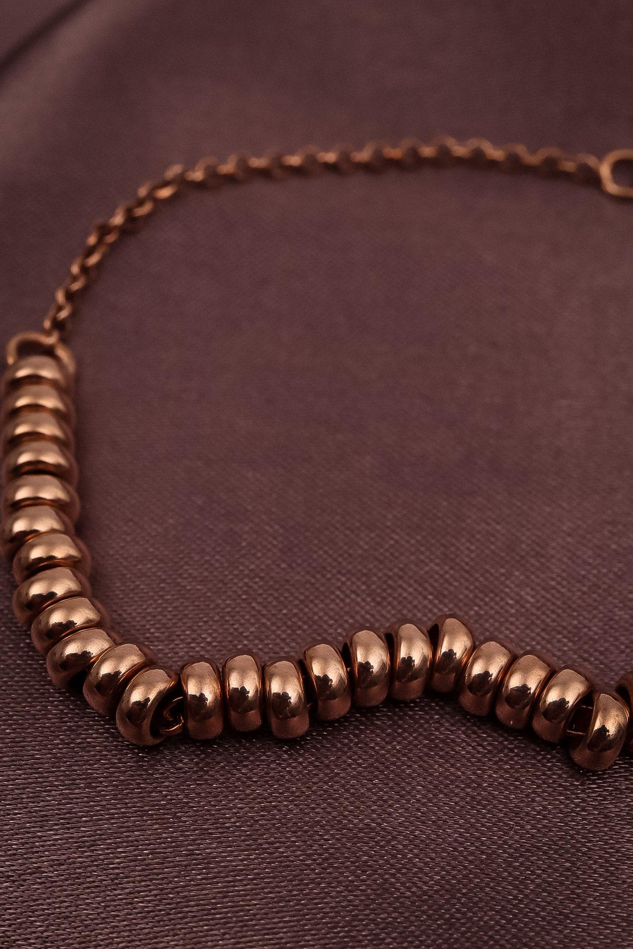 

Браслет из стерлингового серебра 925 пробы без камней розового цвета с шайбой 5,41 г