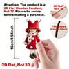 16/32pcs Wooden 2D Girl Doll Pendants 10cm Party Pendants New Xmas Tree Charm  Holiday Decor