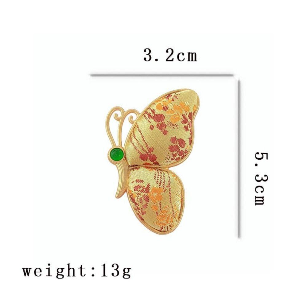 Kreative chinesische Brokat-Schmetterlingsbrosche Exquisites Temperament Metallabzeichen Geschenk DIY Damenbroschen Schmuckzubehör