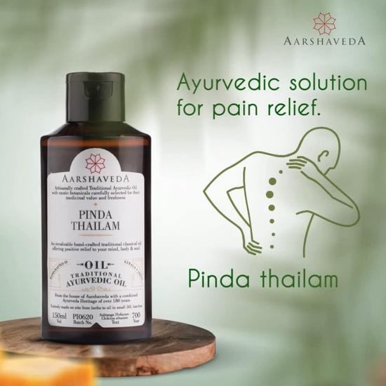 Aarshaveda Ayurvedic Pinda Thailam Ayurvedic Pain Relief Oil (150 ML) Traditional Ayurvedic Oil Offering Positive Relief To Your Mind