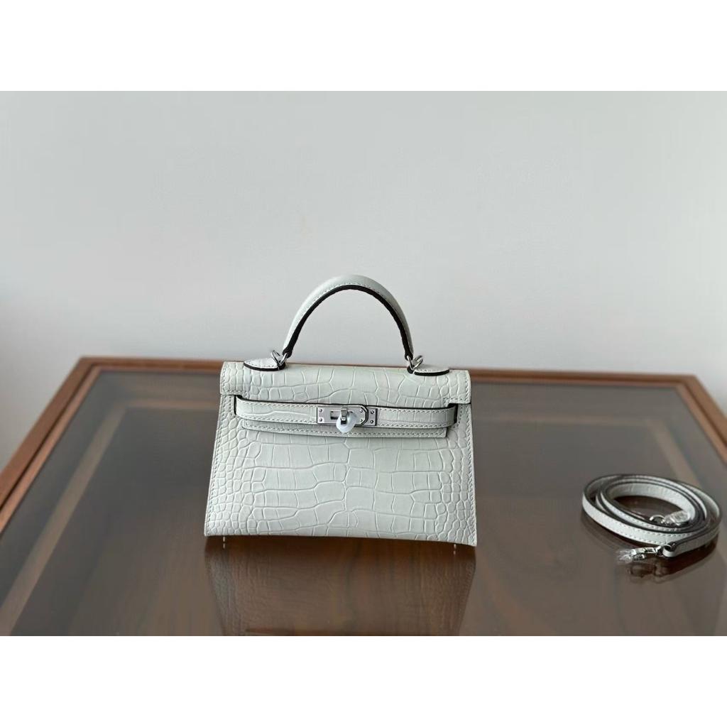 Kelli druhá generace 19cm vzor krokodýlí první vrstva hovězí kůže taška přes rameno messenger dámská taška high-end taška