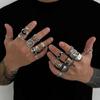 SHIXIN 20Pcs/Set Punk Geometric Stars Rings Men Hip Hop Stackable Silver Color Knuckle Rings Set Male Jewelry  Accessories
