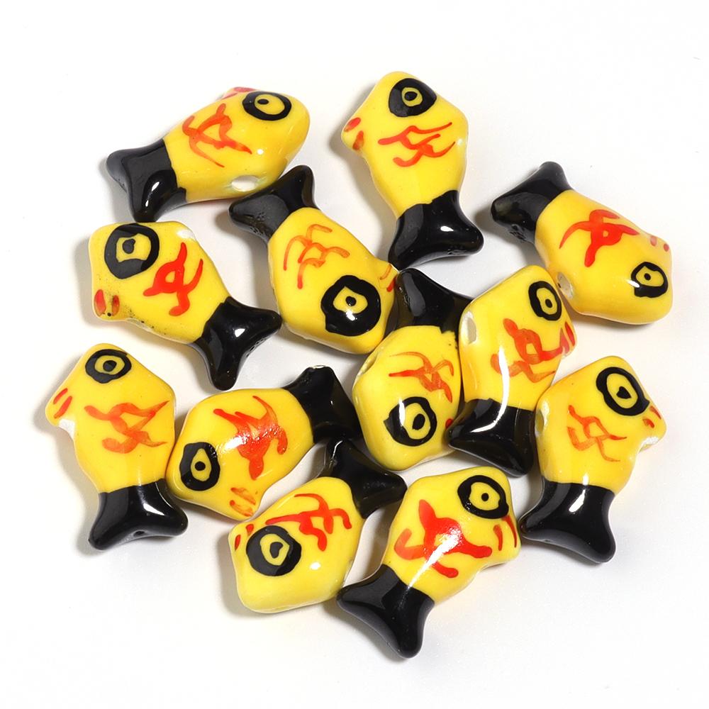 5 Stück Mini Keramik Fischperlen Niedliche Glasierte Porzellan Anhänger Lose Abstandshalter Perlen Für Schmuck Diy Handgefertigte Armbänder Anhänger Zubehör