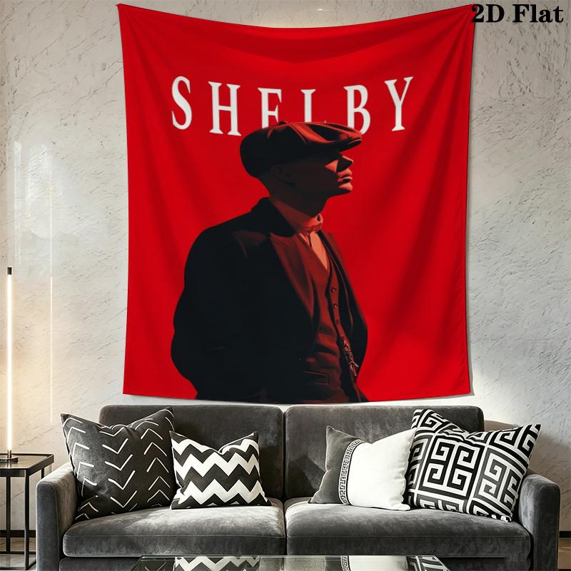 Thomas Shelby Wall Tapestry Aesthetic Wall Hanging Printed Fabric Blanket Decorative Tapestries for Bedroom Living Room Home Decor