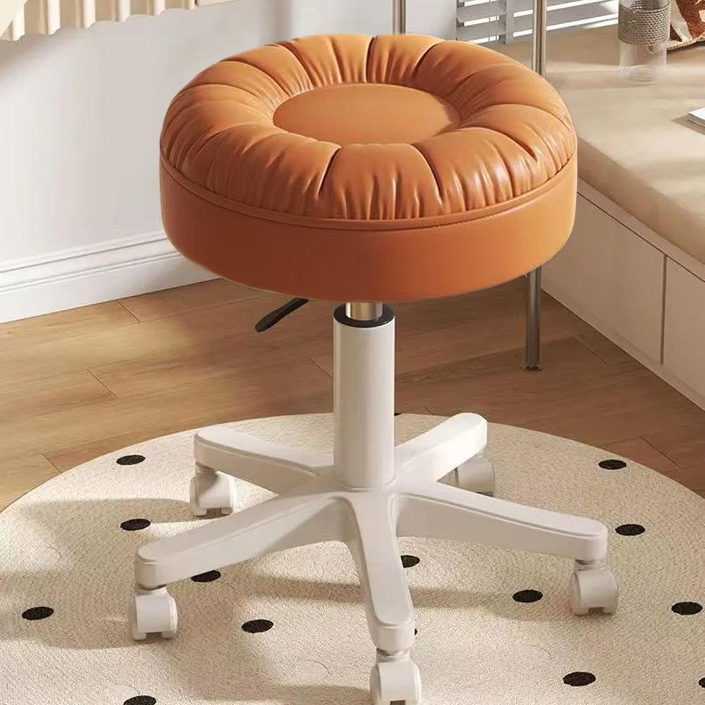 360° drehbarer Make-up-Stuhl mit Rädern, Rollen, Hebefunktion, runder Hocker, verstellbare Höhe, platzsparend, Barhocker, Friseurstuhl