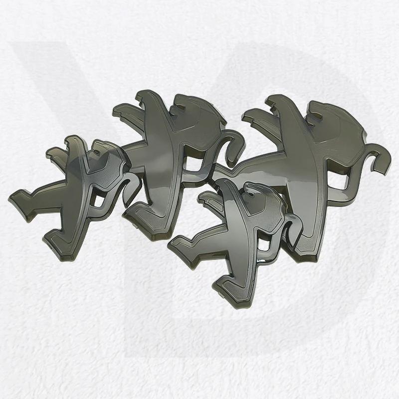 UHHA5 ABS Plastic Transparent Black Car Front Badge Rear Trunk Emblem Stickers for Peugeot 2008 3008 Auto Head Modified Decoration