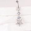 Modische Pentagramm Bauchnabelringe Edelstahl Langes Anhänger Schmetterling Herz Bauchnabelpiercing Ring Für Frauen Körperschmuck