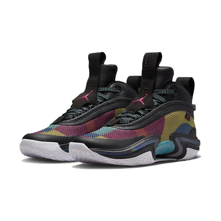 Air Jordan 36 GS Schwarz Mehrfarbig Kinder-Sneaker Washed-Teal Vivid-Sulfur Rush-Pink DA9054-063