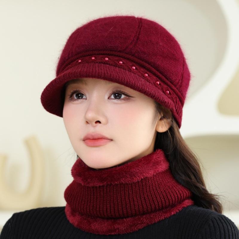 New Winter Hat Women's Warm Thickened Cold-proof Faux Rabbit Fur Basin Hat Wool Hat